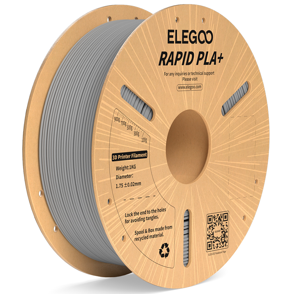 Levně Filament ELEGOO Rapid PLA+ 1,75 mm 1 kg, Šedá