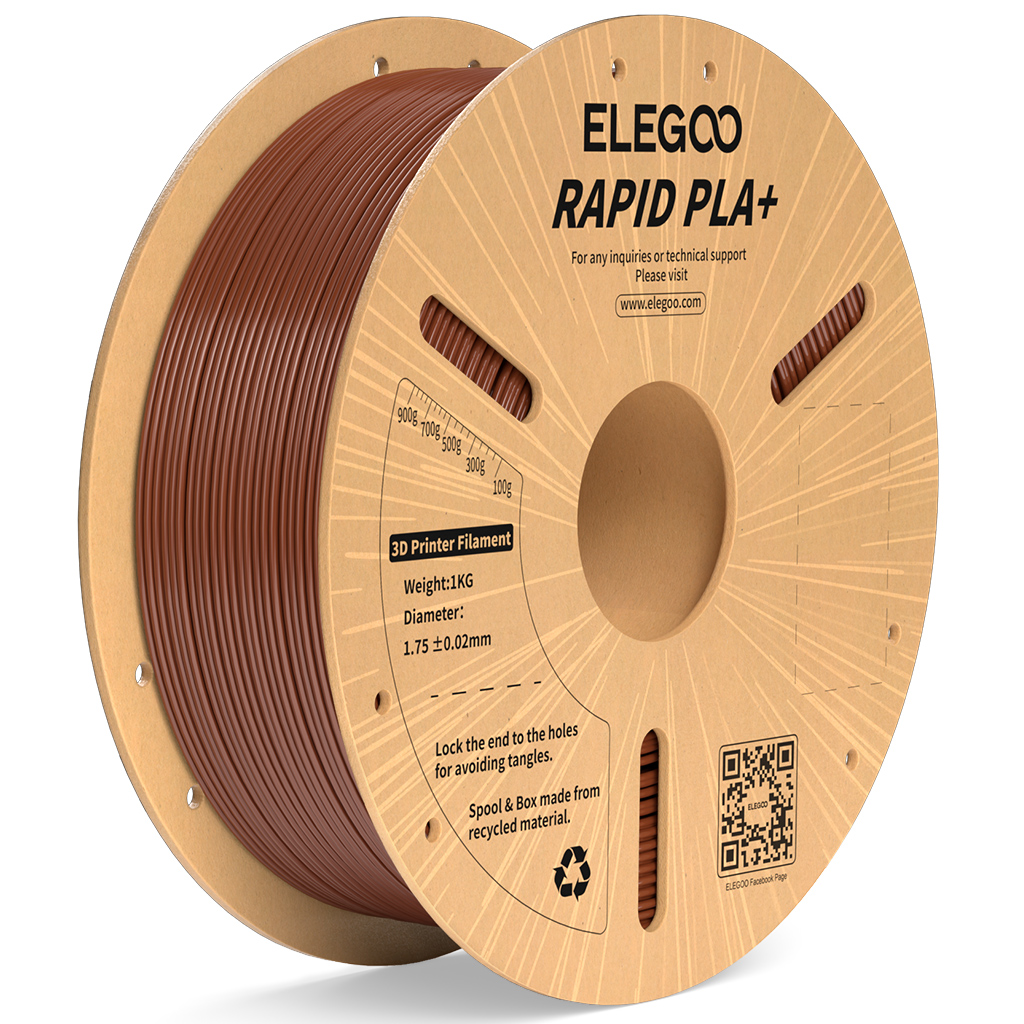 Levně Filament ELEGOO Rapid PLA+ 1,75 mm 1 kg, Hnědá