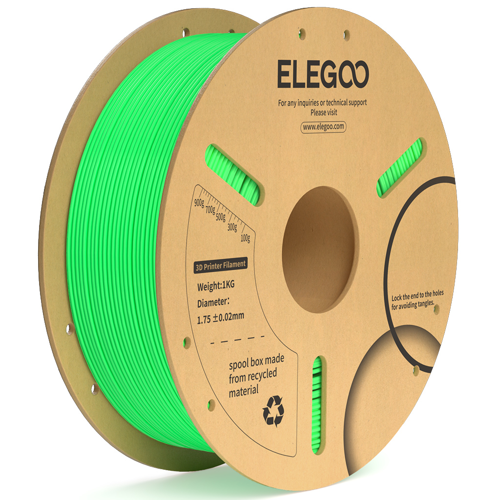 Levně Filament ELEGOO PLA+ 1,75 mm 1 kg, Zelená