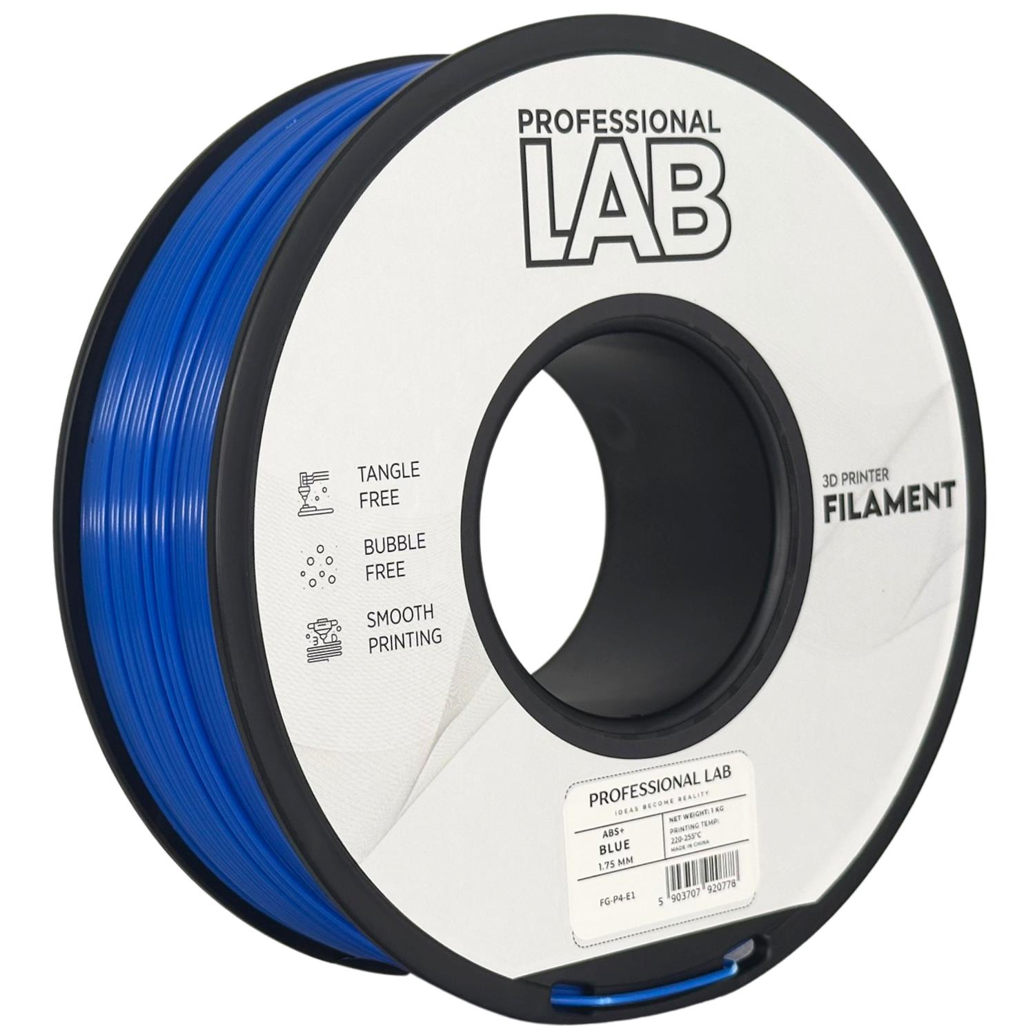 Levně Filament Professional Lab ABS+ 1,75 mm 1 kg, Modrá
