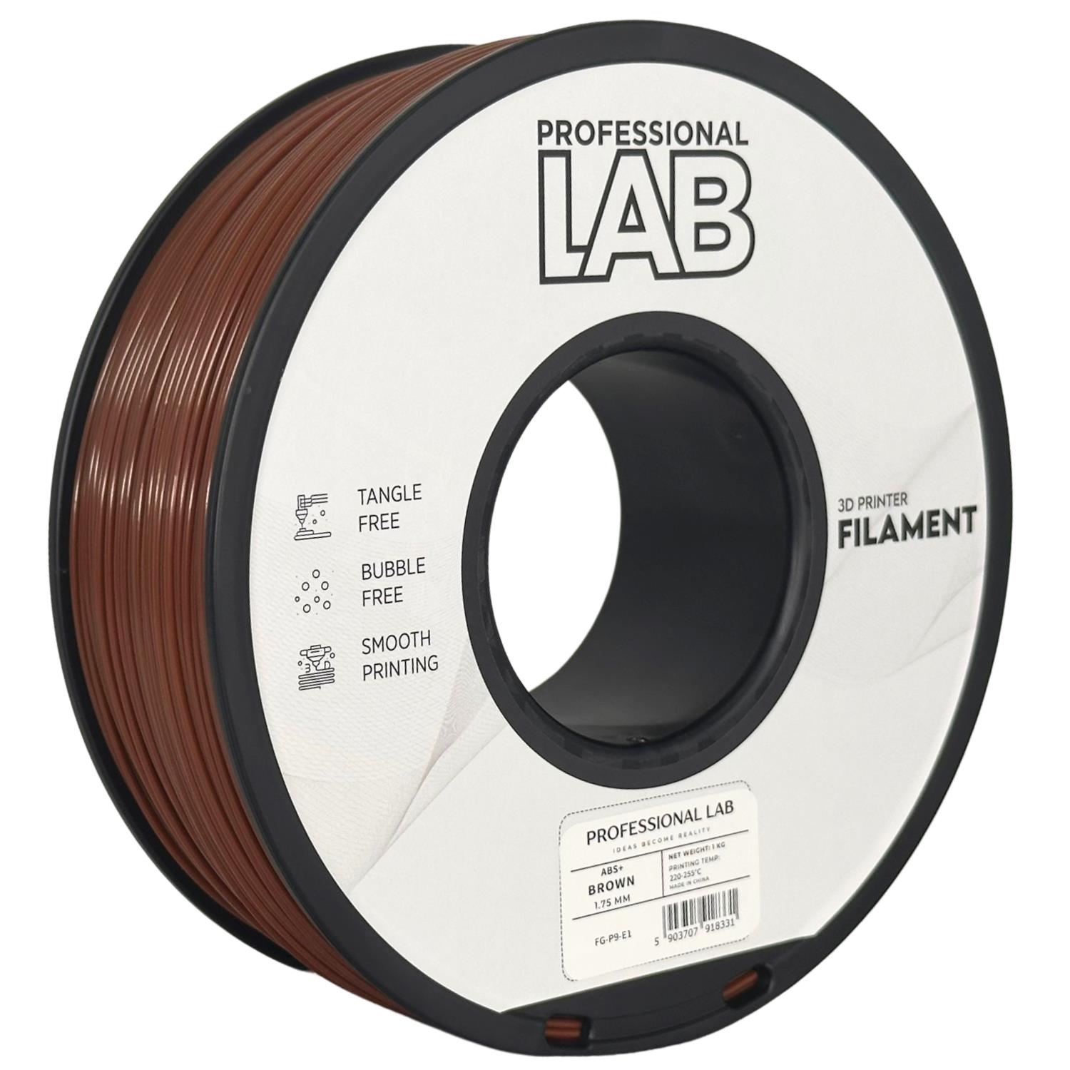 Levně Filament Professional Lab ABS+ 1,75 mm 1 kg, Hnědá