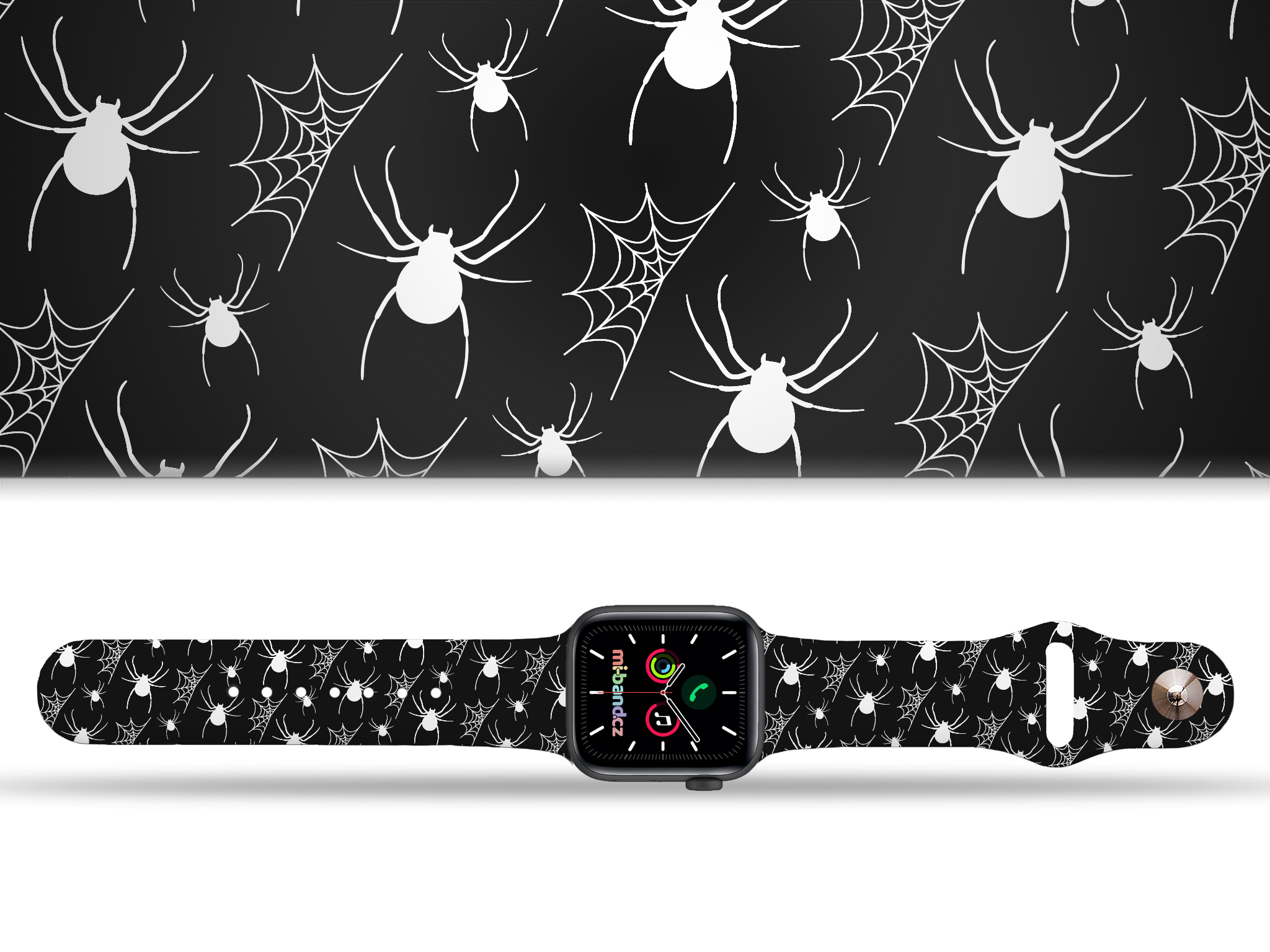 Levně Apple watch řemínek Pavouk s pavučinou Rozměr: 38/40/41/42(S10)mm, barva pásku: černá