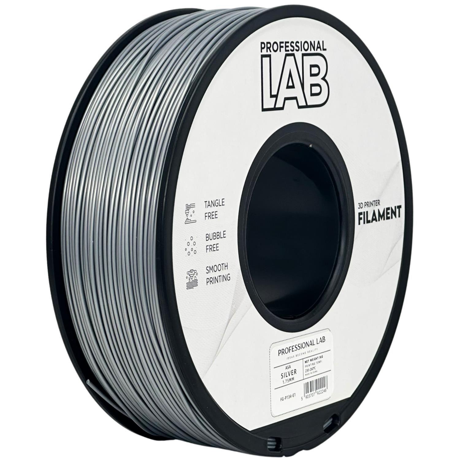Levně Filament Professional Lab ASA 1,75 mm 1 kg, Stříbrná