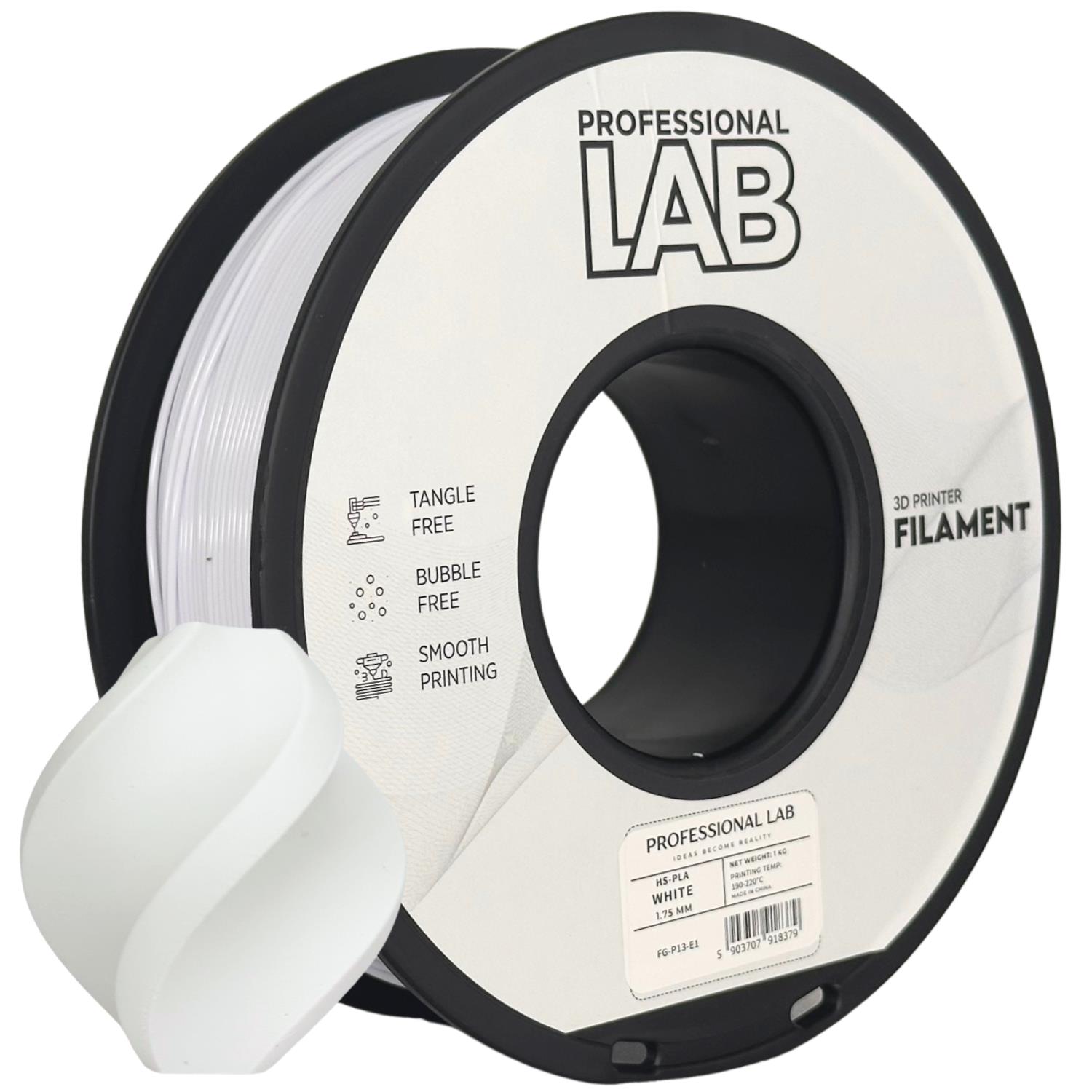 Levně Filament Professional Lab HS-PLA 1,75 mm 1 kg, Bílá