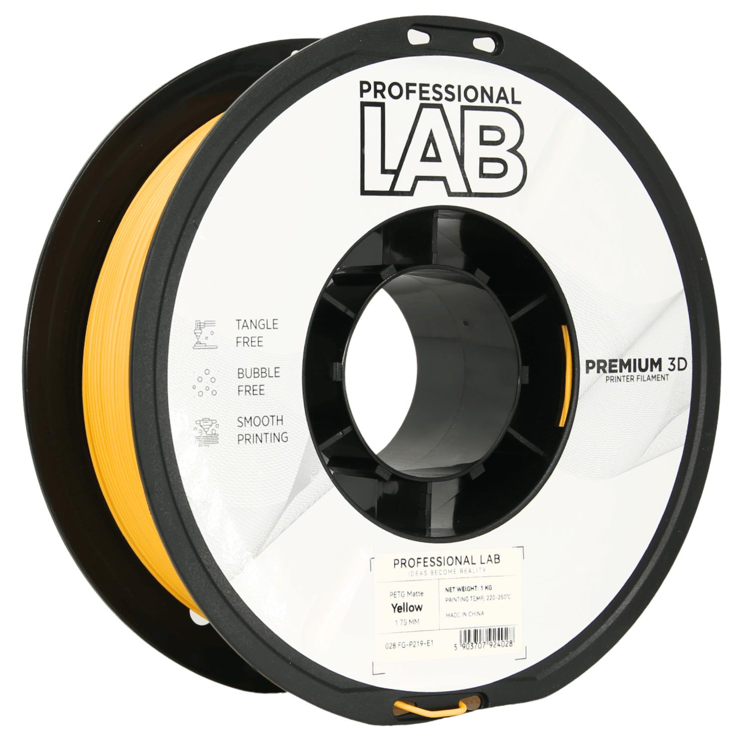 Levně Filament Professional Lab PETG Matte 1,75 mm 1 kg, Žlutá