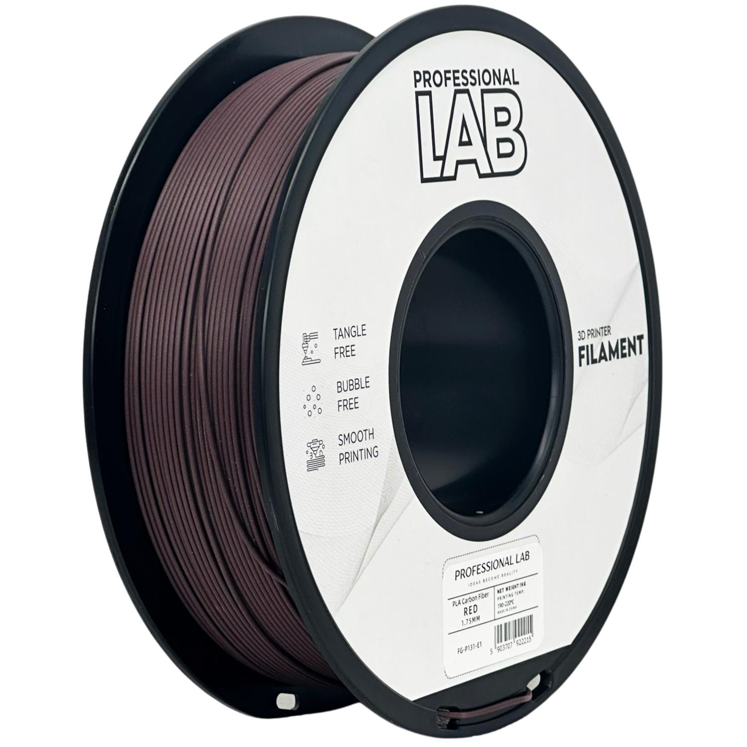 Filament Professional Lab PLA-CF Carbon Fiber 1,75 mm 1 kg, Červená