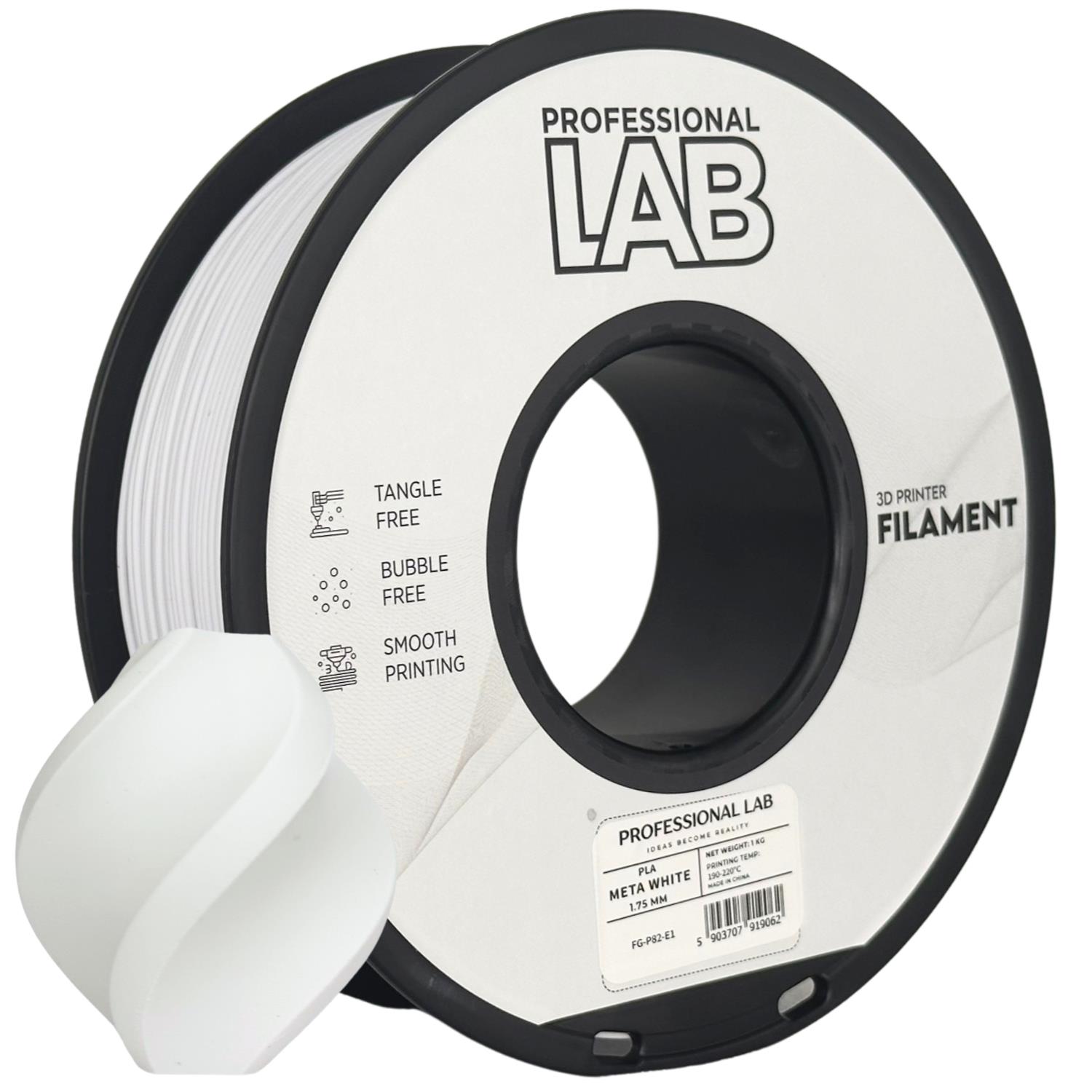 Levně Filament Professional Lab PLA Meta 1,75 mm 1 kg, Bílá