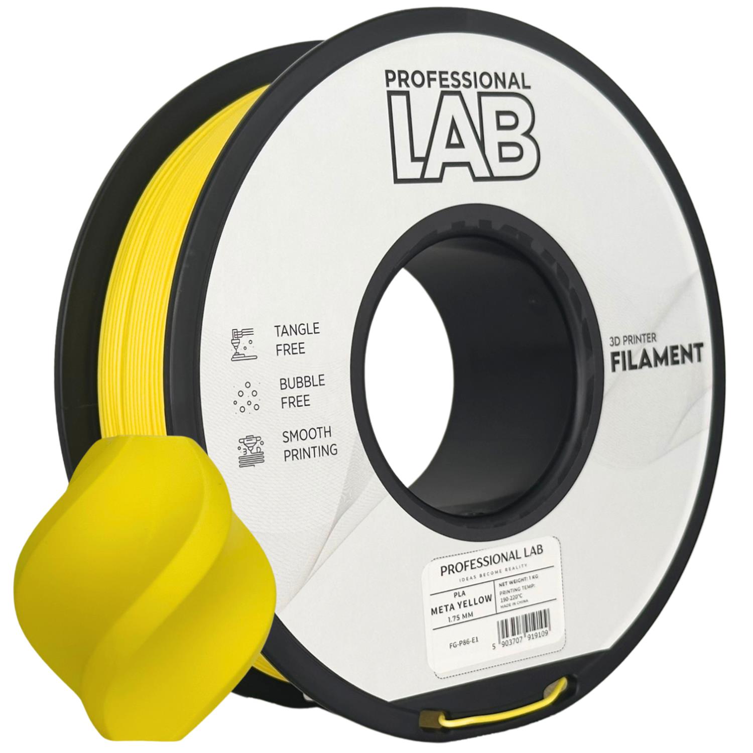 Levně Filament Professional Lab PLA Meta 1,75 mm 1 kg, Žlutá