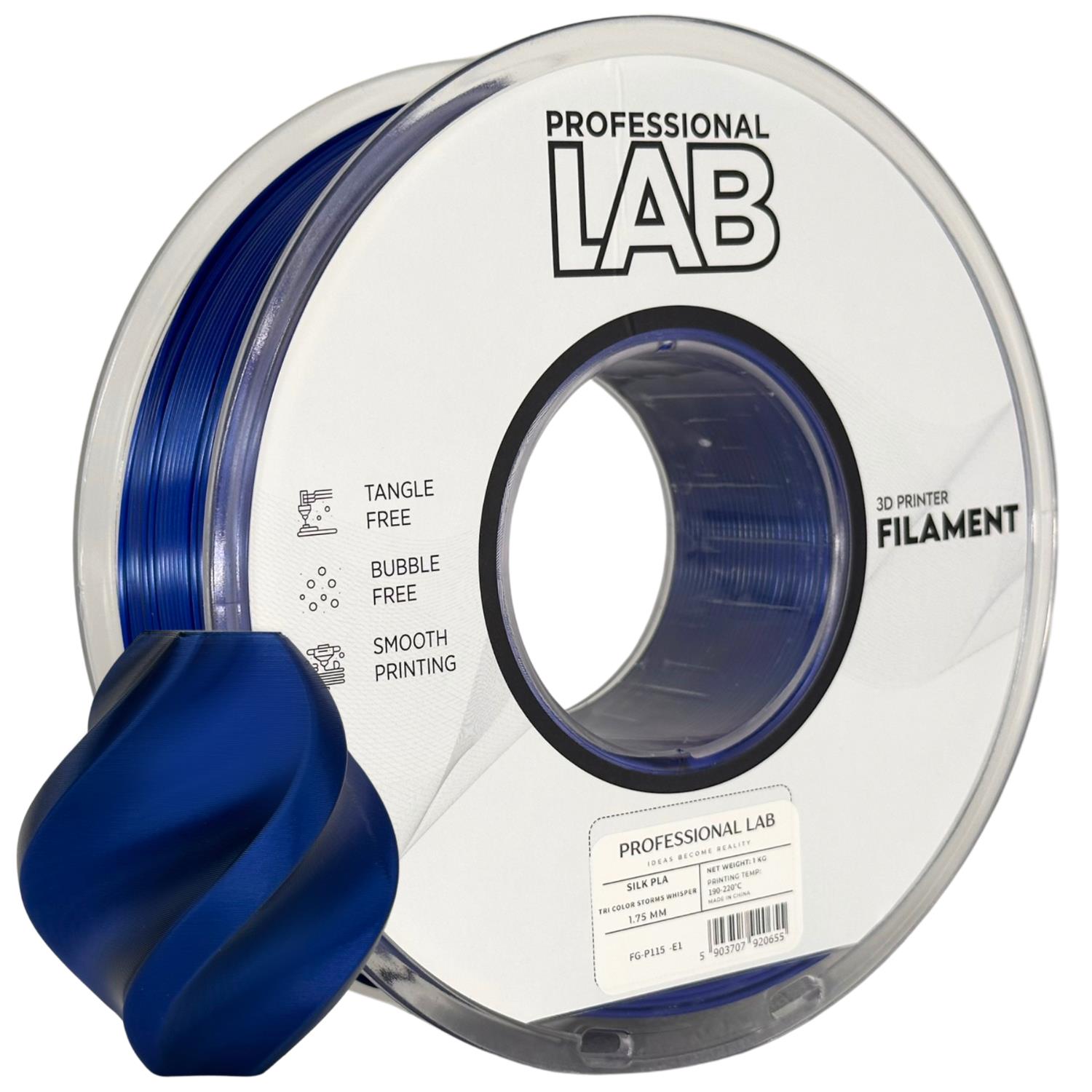 Levně Filament Professional Lab PLA Silk 1,75 mm 1 kg, Vícebarevný šepot bouře