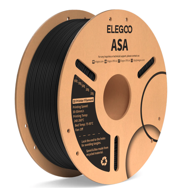 Levně Filament ELEGOO ASA 1,75 mm 1 kg, Ultra černá