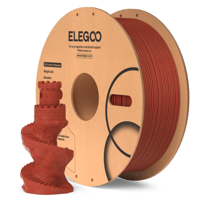 Levně Filament ELEGOO PLA Special Marble 1,75 mm 1 kg, Cihlová