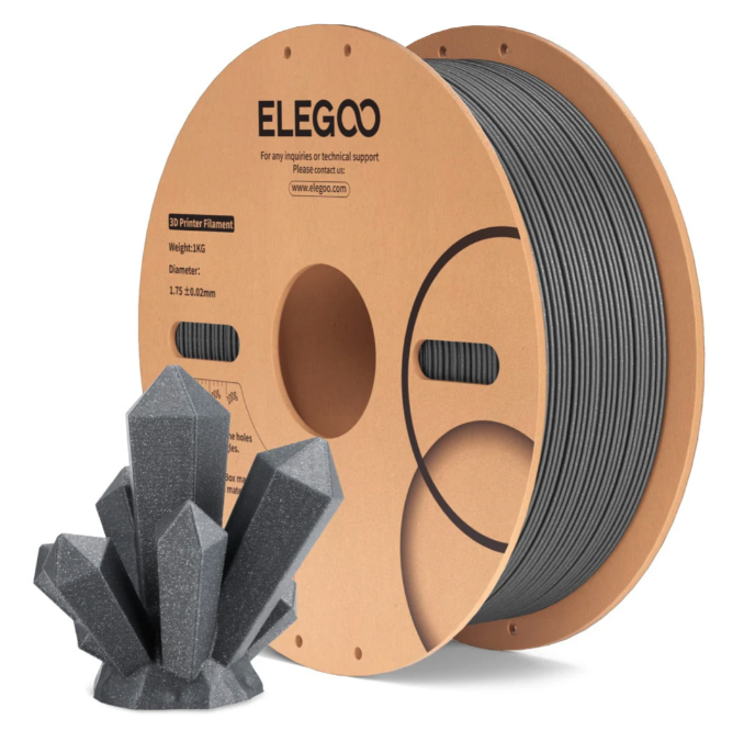 Levně Filament ELEGOO PLA Special Třpytivá 1,75 mm 1 kg, Tmavě šedá