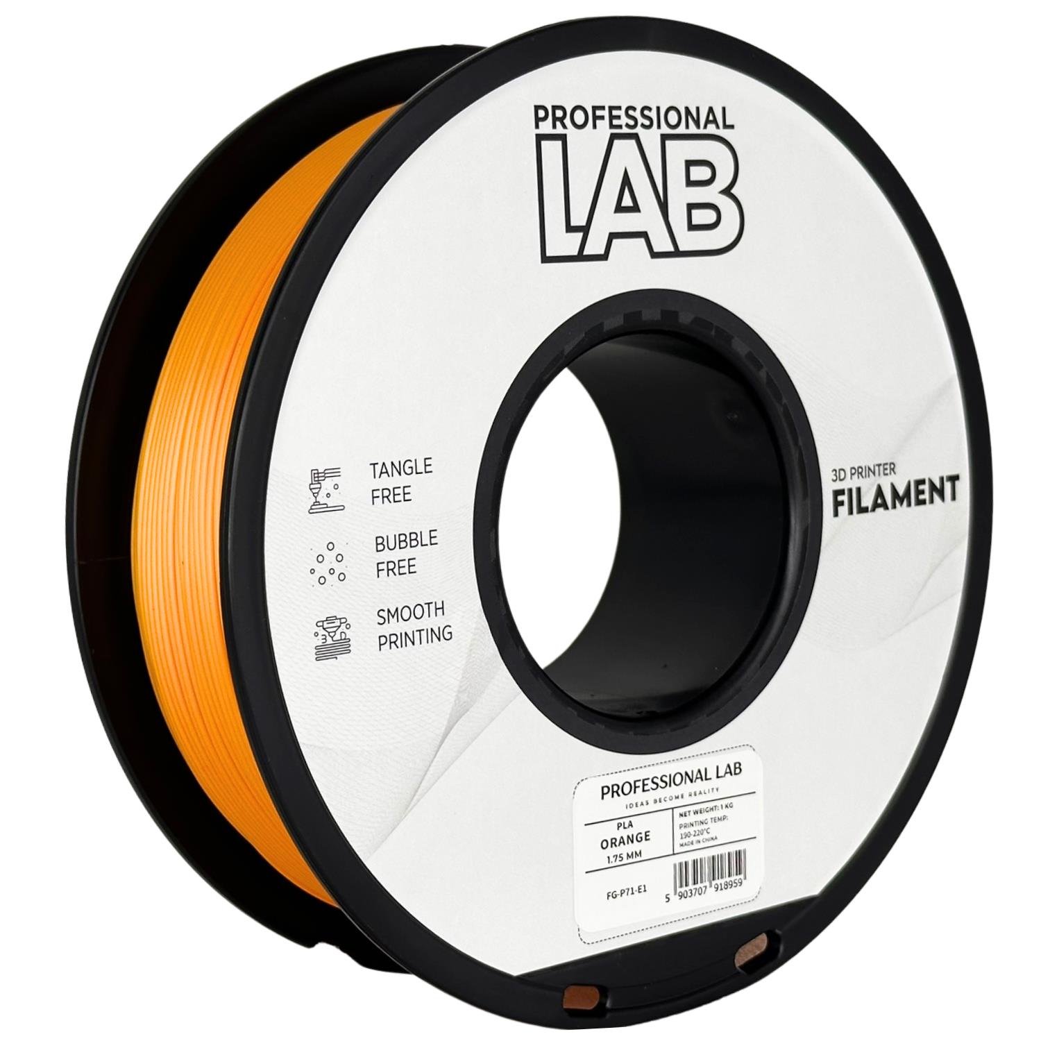 Filament Professional Lab PLA 1,75 mm 1 kg, Oranžová