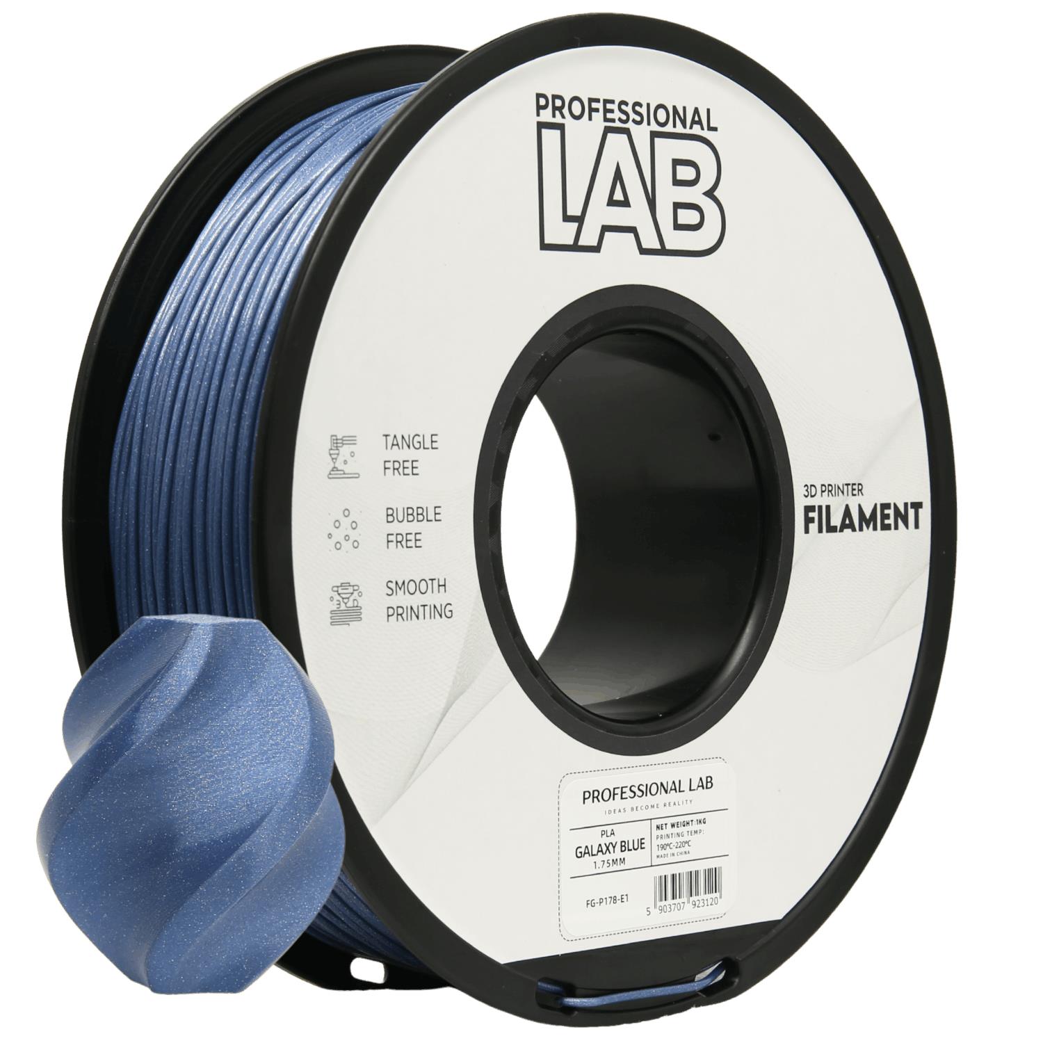 Filament Professional Lab PLA 1,75 mm 1 kg, Galakticky modrá