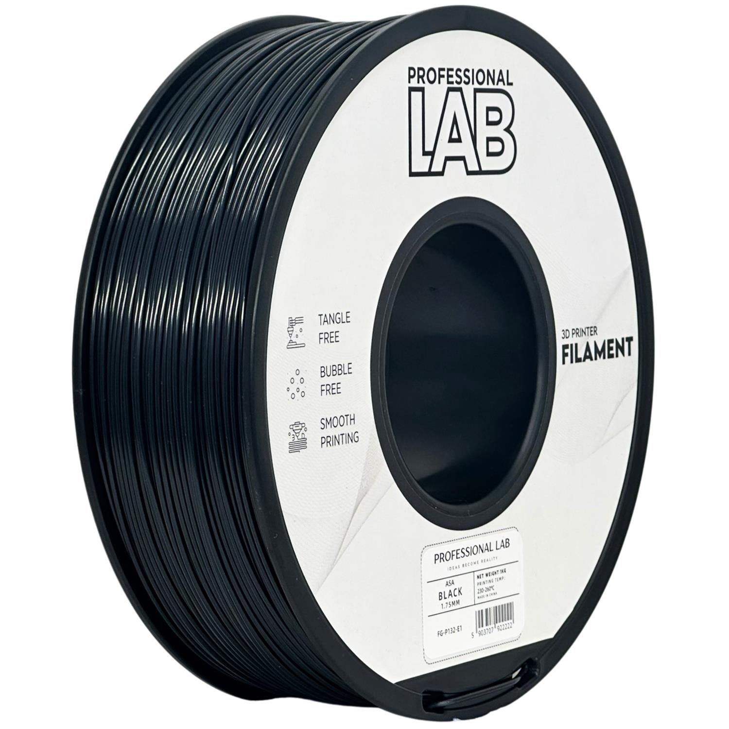 Filament Professional Lab ASA 1,75 mm 1 kg, Černá