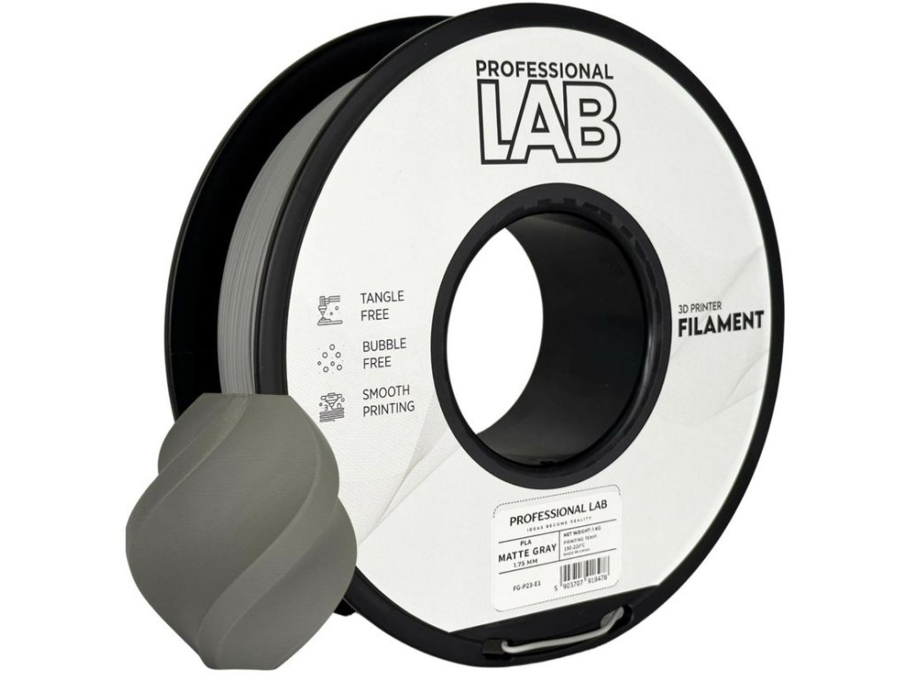 Filament Professional Lab PLA MATTE 1,75 mm 1 kg, Šedá
