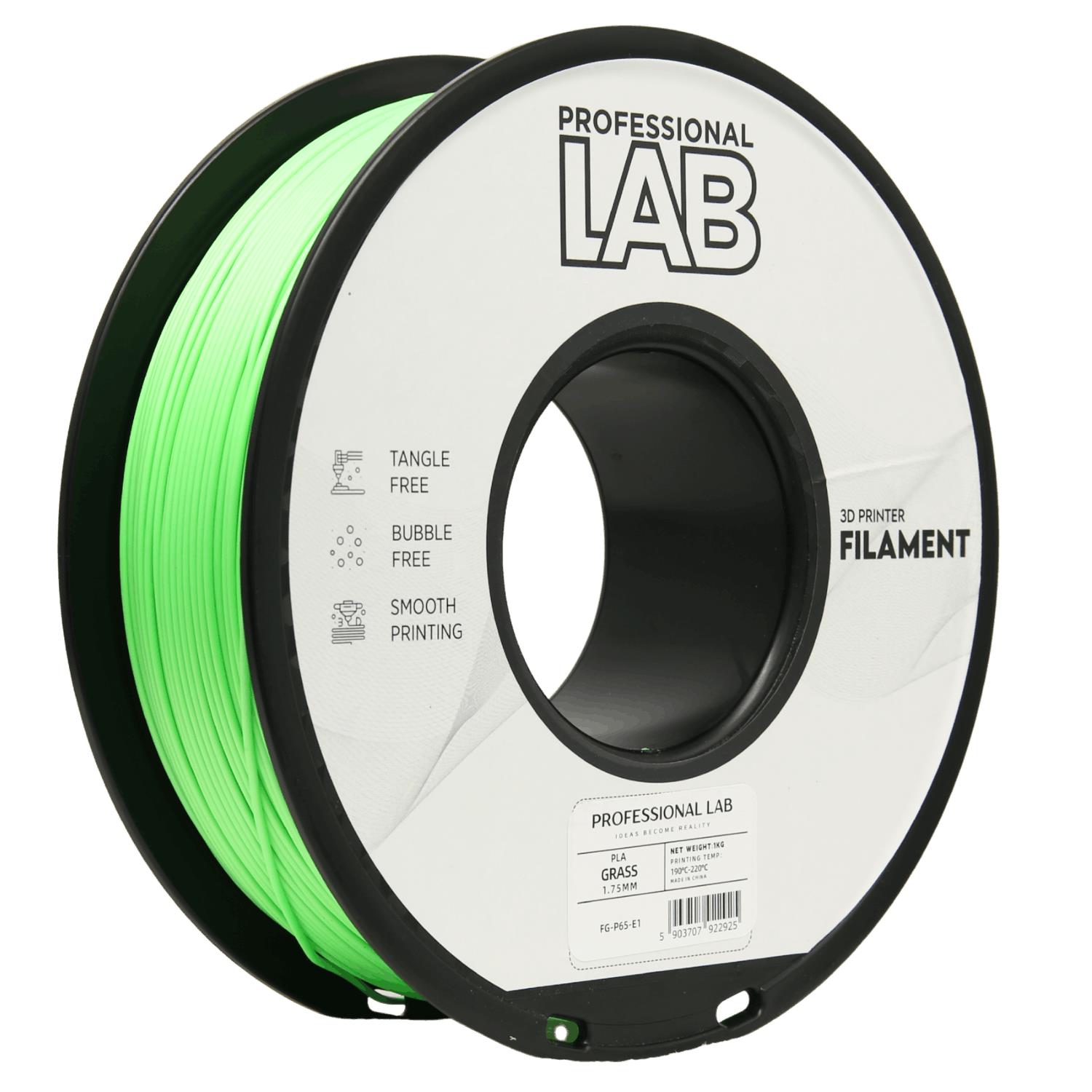 Filament Professional Lab PLA 1,75 mm 1 kg, Trávově zelená