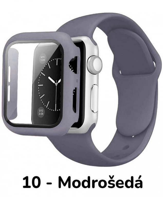 BPE Set 3v1 pro Apple Watch Velikost: 42mm (series 10), Barevná varianta: 10 - Modrošedá, Velikost řemínku: M/L (Pro obvod ruky 15-20 cm)