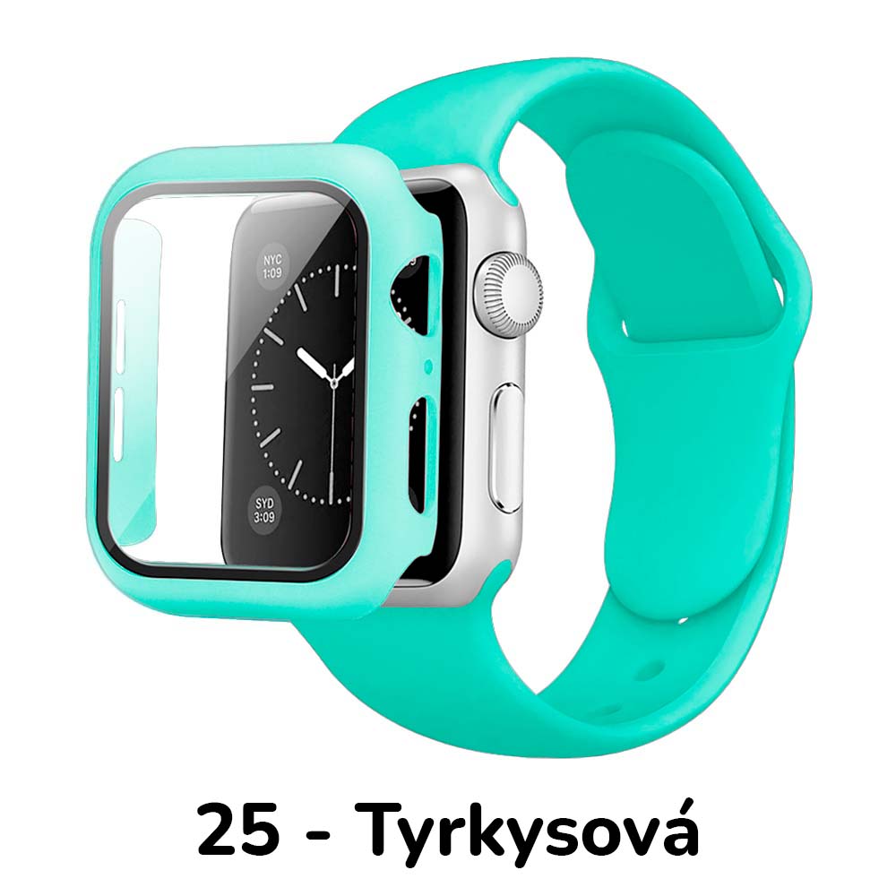Levně BPE Set 3v1 pro Apple Watch Velikost: 42mm, Barevná varianta: 25 - Tyrkysová, Velikost řemínku: S/M (Pro obvod ruky 13-18 cm)