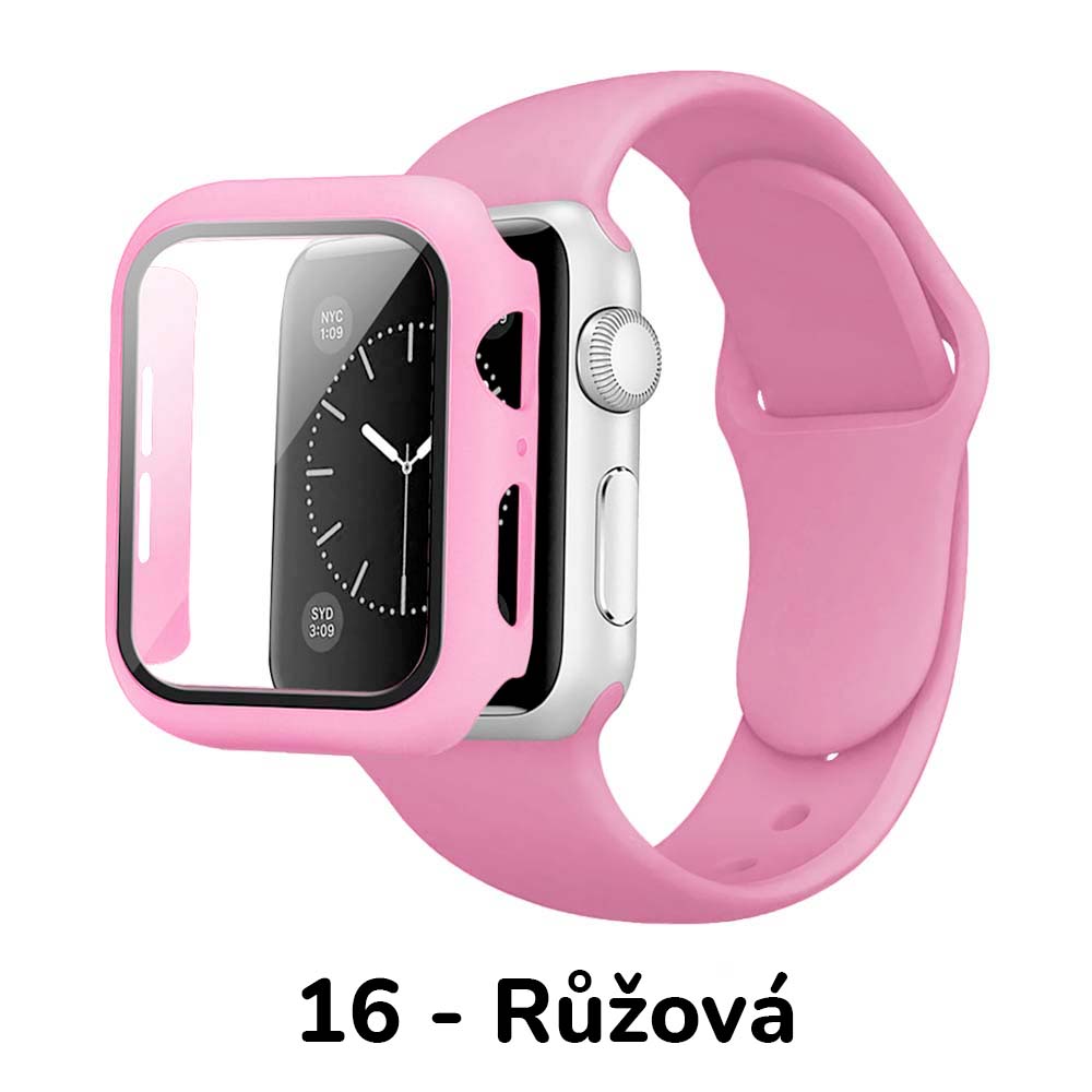 BPE Set 3v1 pro Apple Watch Velikost: 41mm, Barevná varianta: 16 - Růžová, Velikost řemínku: M/L (Pro obvod ruky 15-20 cm)
