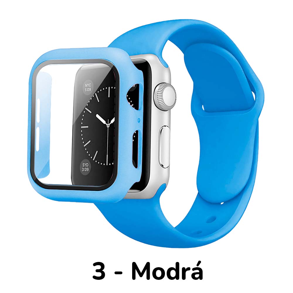 BPE Set 3v1 pro Apple Watch Velikost: 38mm, Barevná varianta: 3 - Modrá, Velikost řemínku: S/M (Pro obvod ruky 13-18 cm)