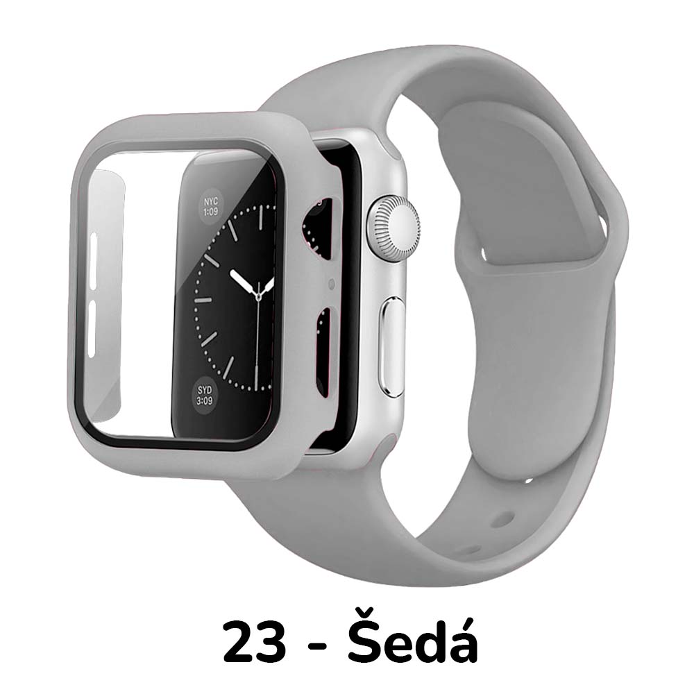 BPE Set 3v1 pro Apple Watch Velikost: 41mm, Barevná varianta: 23 - Šedá, Velikost řemínku: S/M (Pro obvod ruky 13-18 cm)