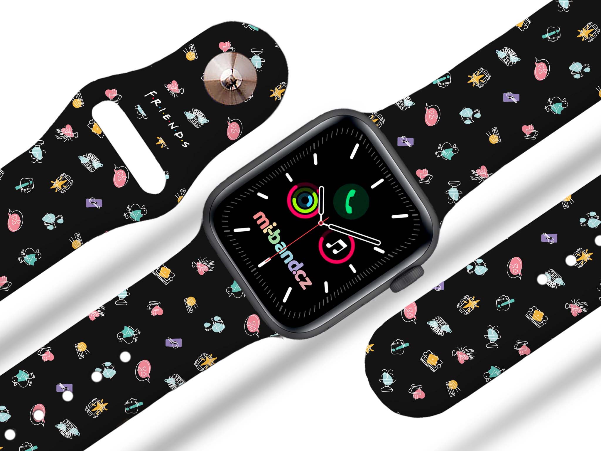 Apple watch řemínek Friends 7 - 42/44/45/49mm, barva pásku černá