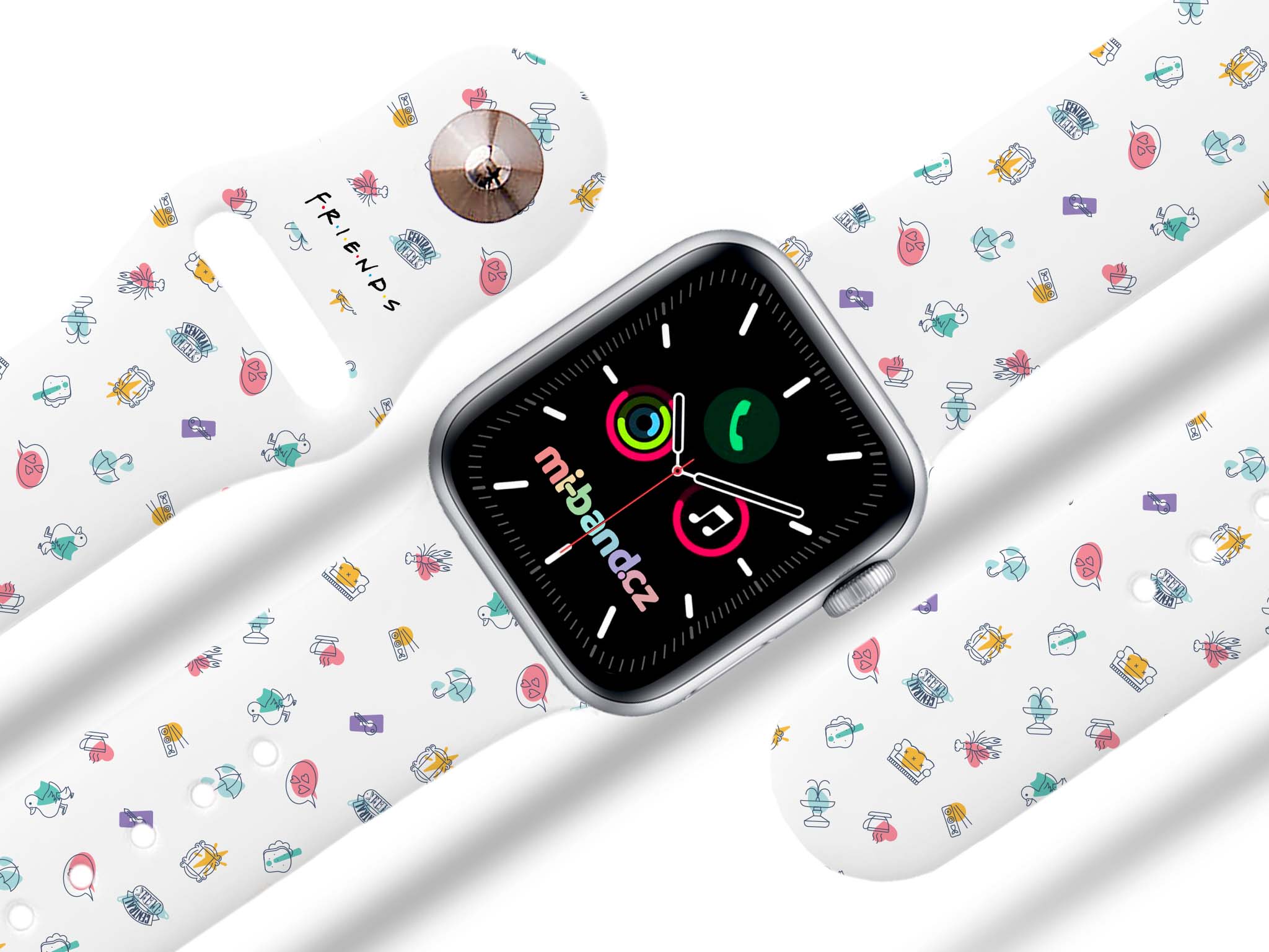 Apple watch řemínek Friends 7 - 42/44/45/49mm, barva pásku bílá