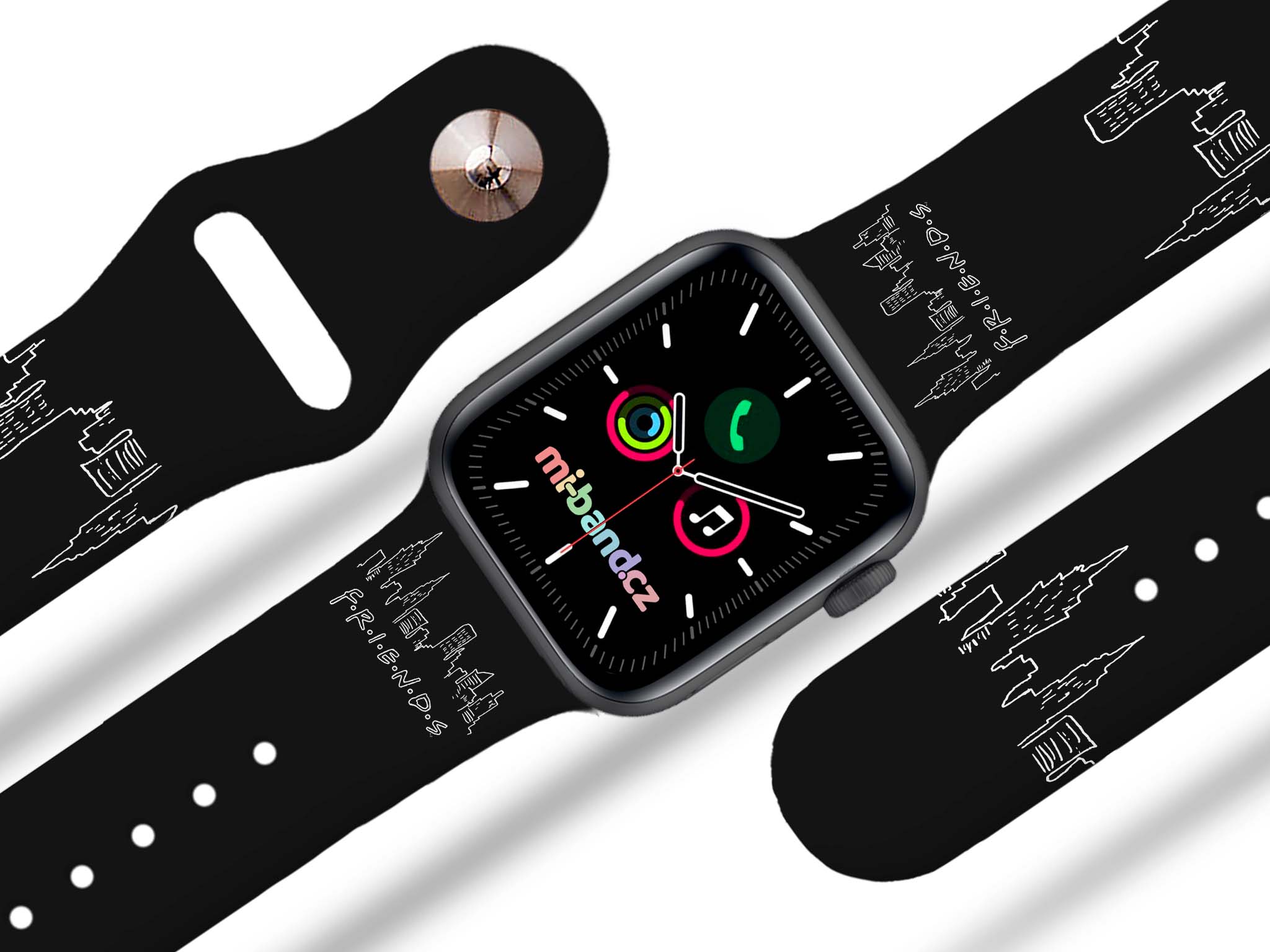 Apple watch řemínek Friends 11 - 42/44/45/49mm, barva pásku černá