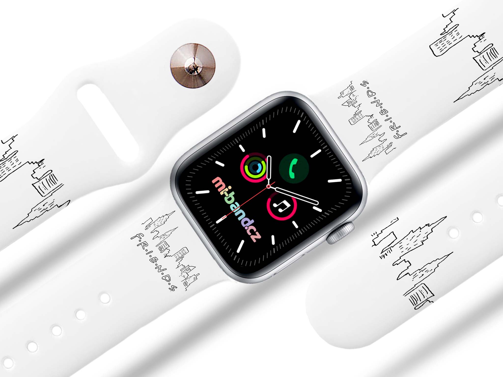 Apple watch řemínek Friends 11 - 38/40/41mm, barva pásku bílá