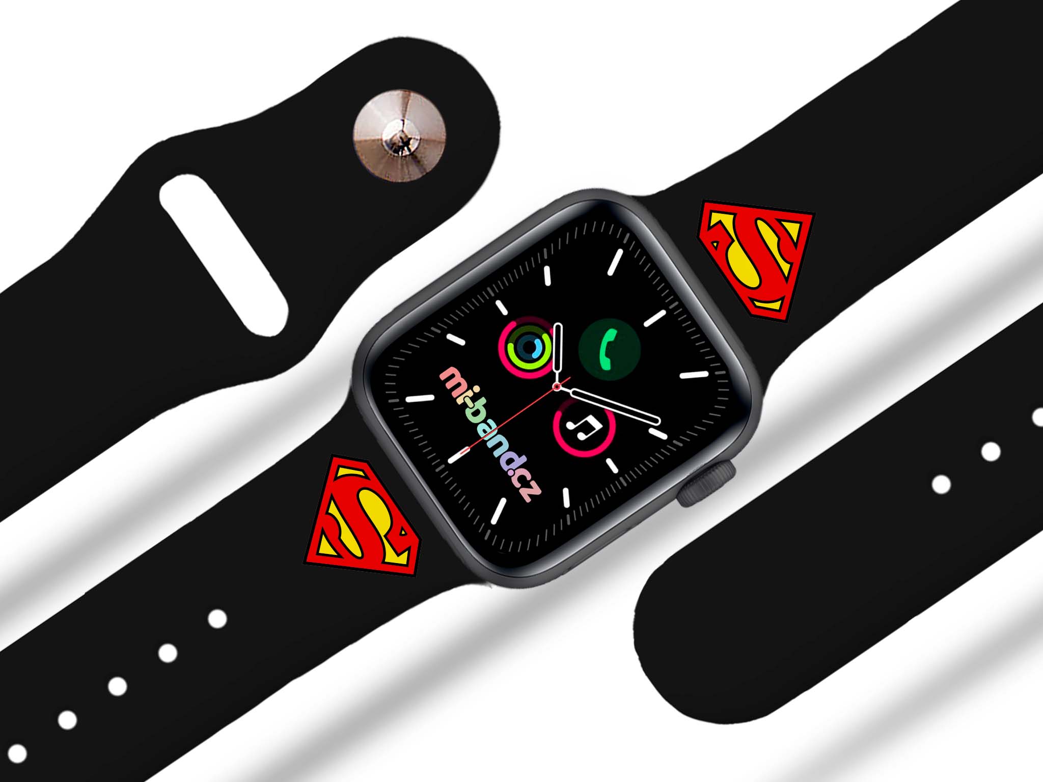 Apple watch řemínek Superman - Logo - 38/40/41mm, barva pásku černá