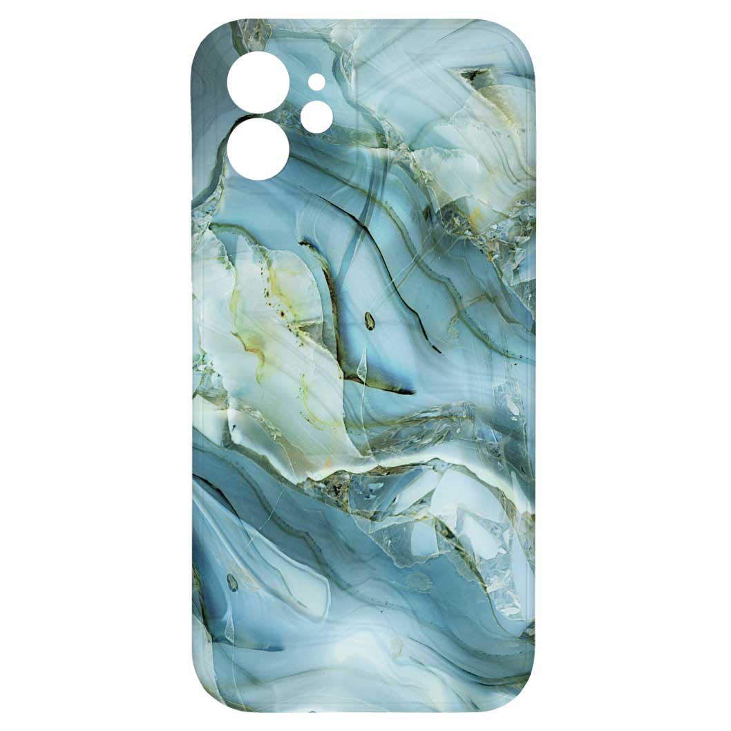 Levně Kryt Modro šedý mramor pro iPhone 12