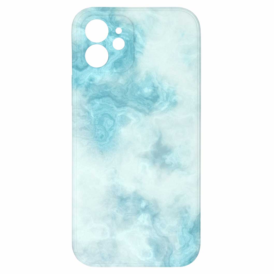 Levně Kryt Světle modrý mramor pro iPhone 12