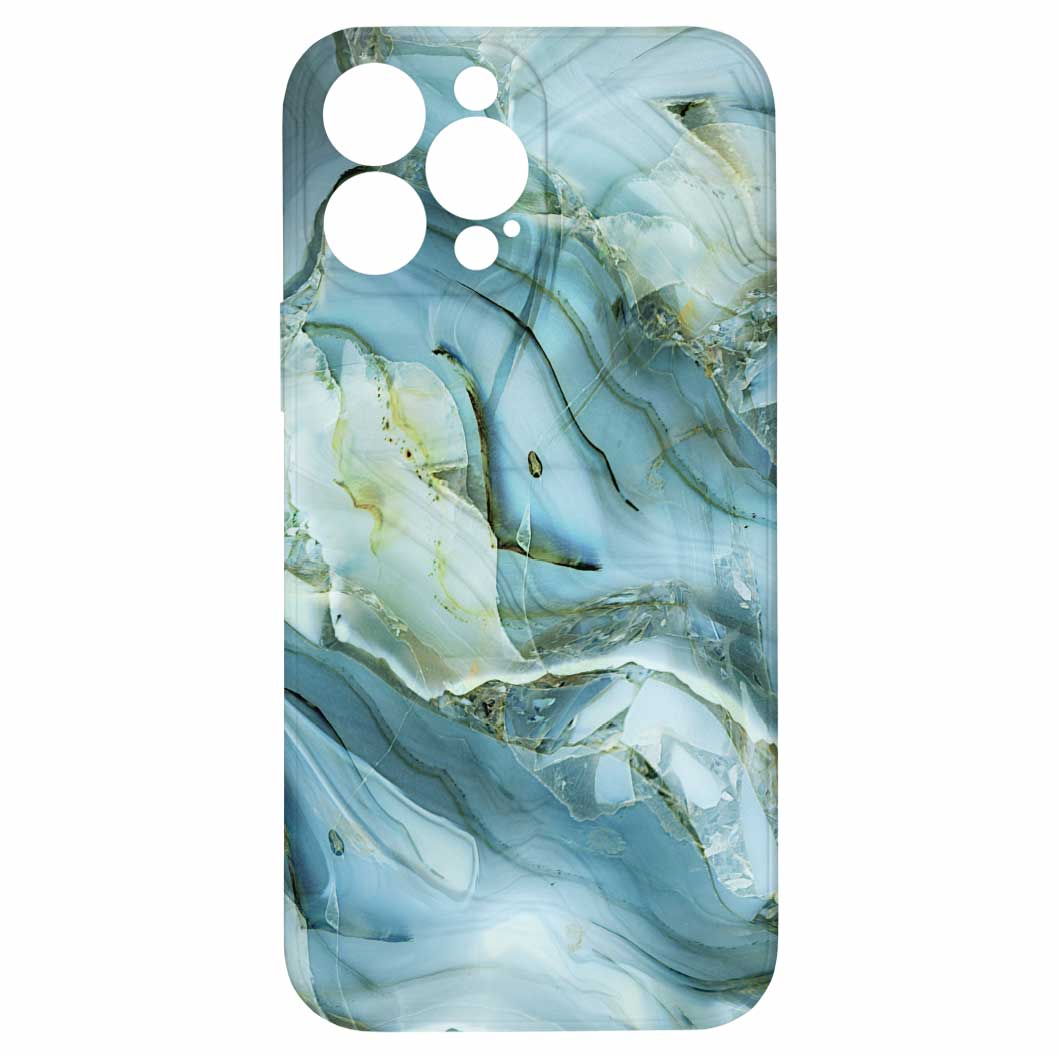 Levně Kryt Modro šedý mramor pro iPhone 13 Pro Max