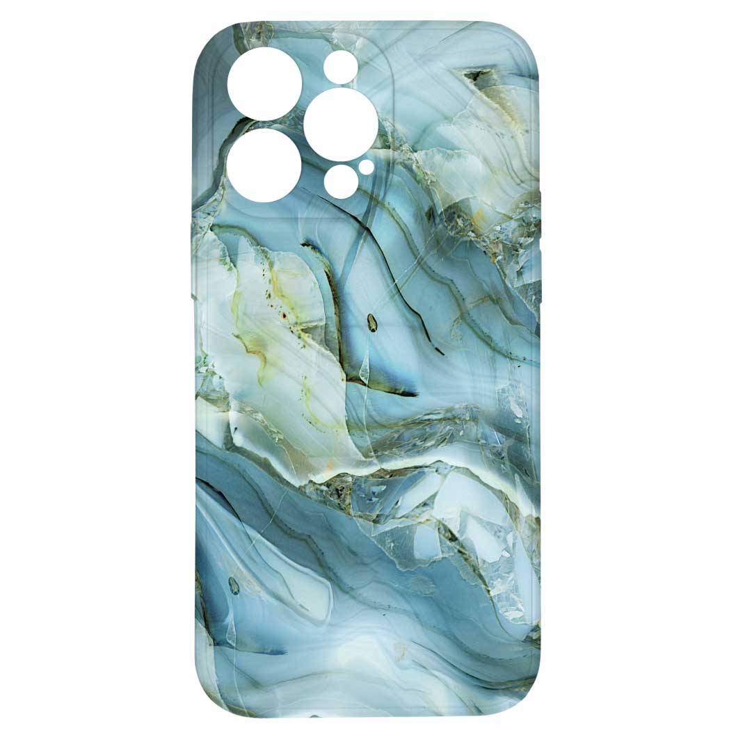 Levně Kryt Modro šedý mramor pro iPhone 14 Pro Max
