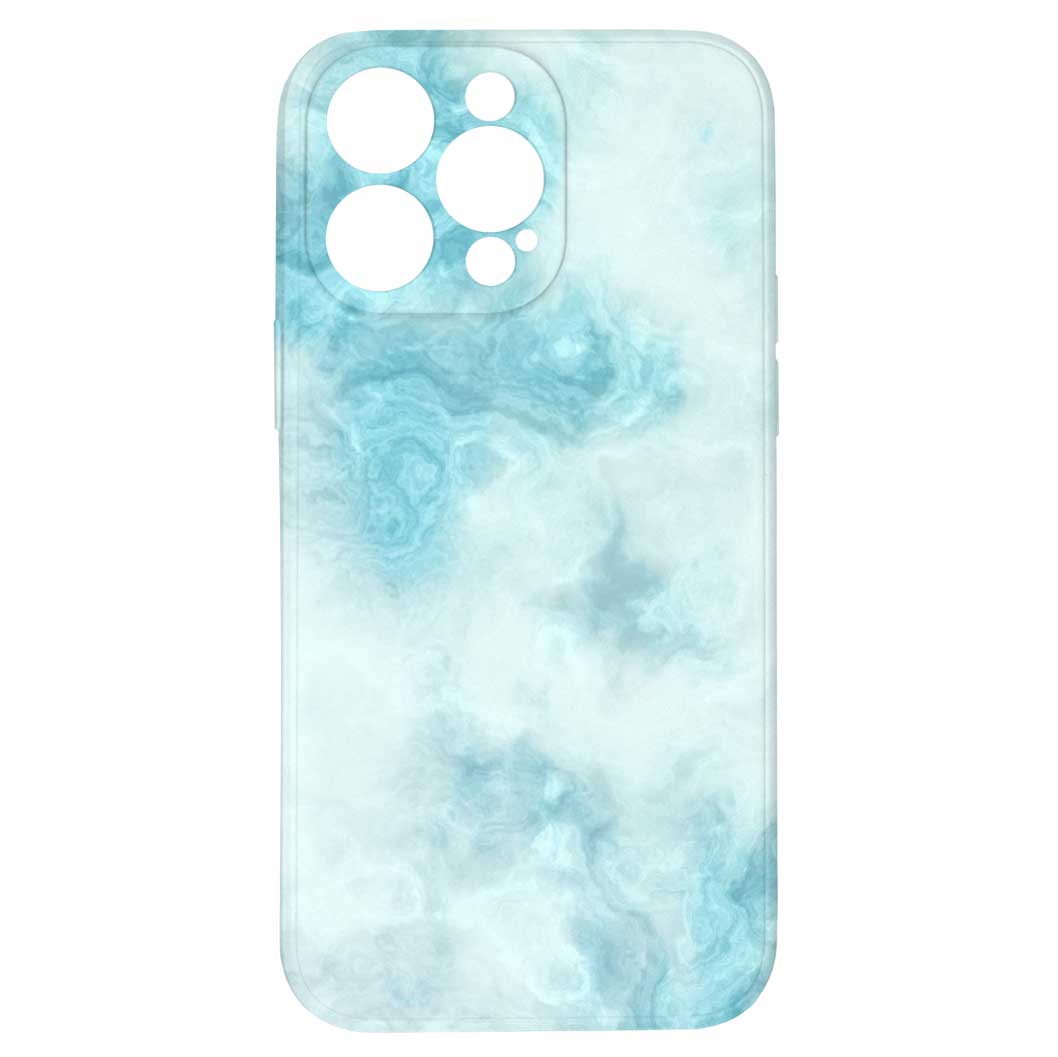 Levně Kryt Světle modrý mramor pro iPhone 14 Pro Max