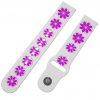FIALOVÁ KVĚTINA řemínek 20 mm0067 M03 WHT A