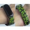 Náhradní náramek Mi band 3/4/5/6 Čtyřlístek pro štěstí černý