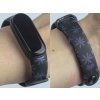 Náhradní náramek Mi band 3/4/5/6 Šedomodré lístky černý