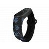 Náhradní náramek Mi band 3/4/5/6 Šedomodré lístky černý