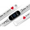 Náhradní náramek Mi band 3/4/5/6 na přání: Jméno a datum narození dítěte bílý