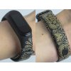 Náhradní náramek Mi band 3/4/5/6 Zlatý ornament černý