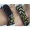 Náhradní náramek Mi band 3/4/5/6 Zlaté listí černý