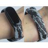 Náhradní náramek Mi band 3/4/5/6 Černobílý mramor černý