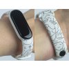 Náhradní náramek Mi band 3/4/5/6 Čmáranice bílý