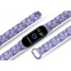 Náhradní náramek Mi band 3/4/5/6 Fialové trojúhelníky bílý