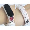 Náhradní náramek Mi band 3/4/5/6 Srdce s trojúhelníky bílý