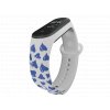 Náhradní náramek Mi band 3/4/5/6 Modrá srdíčka bílý