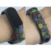 Náhradní náramek Mi band 3/4/5/6/7 Barevné květinyNáhradní náramek Mi band 3/4/5/6  Barevné květiny černý
