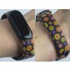 Náhradní náramek Mi band 3/4/5/6 Kreslené květiny černý